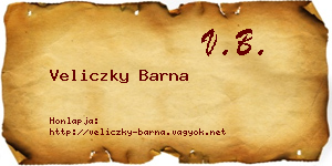 Veliczky Barna névjegykártya